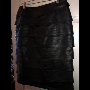 Christian Lauren leather layered skirt